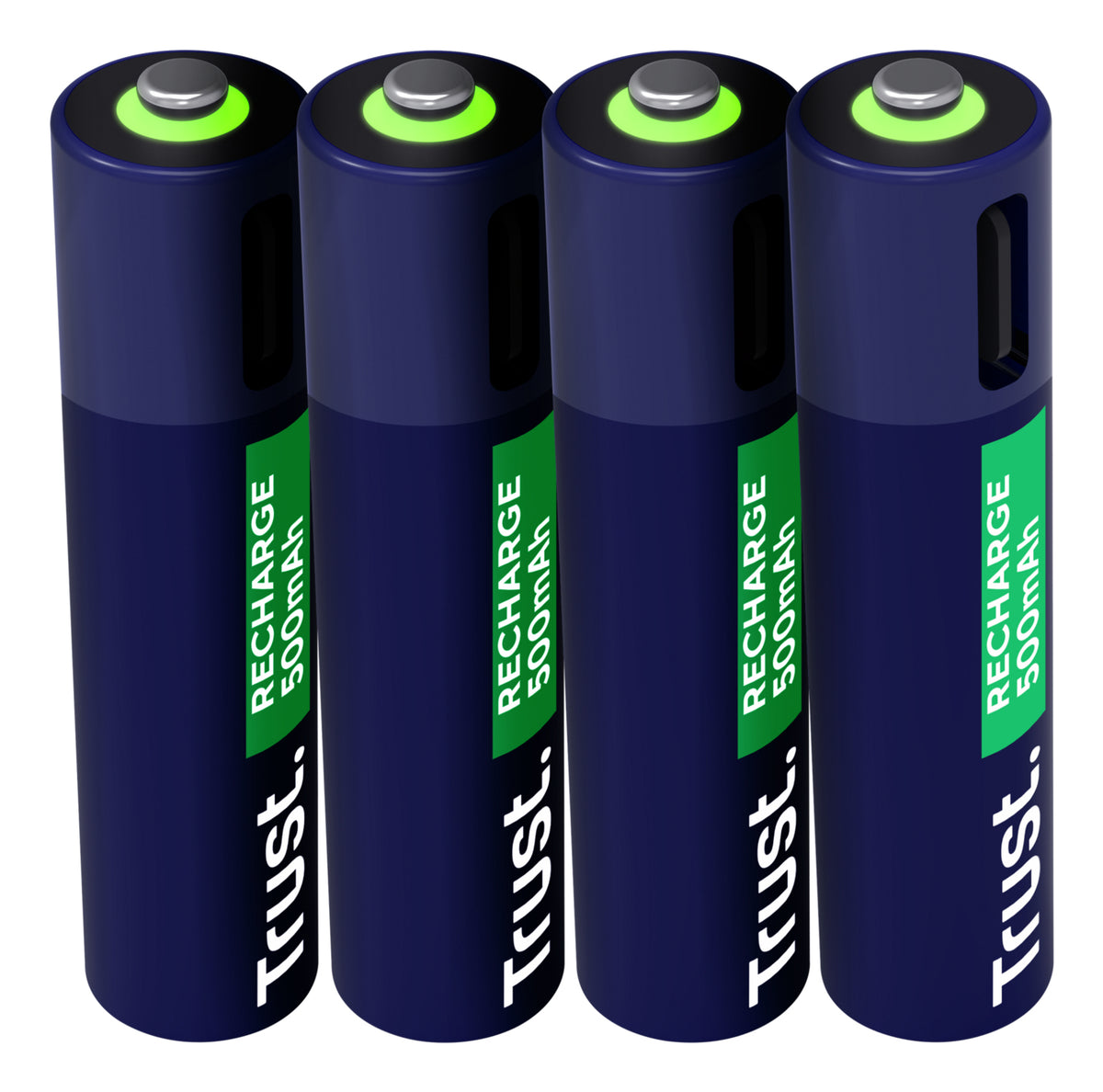 Trust 25671 Batteries Rechargeables AAA avec Câble USB-C 4-en-1