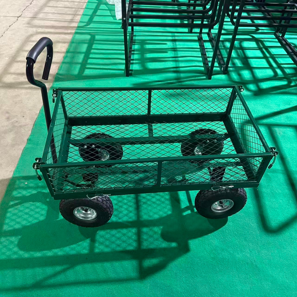 WÓZEK TRANSPORTOWY OGRODOWY 200 KG OTWIERANE BURTY DUŻE POMPOWANE KOŁA