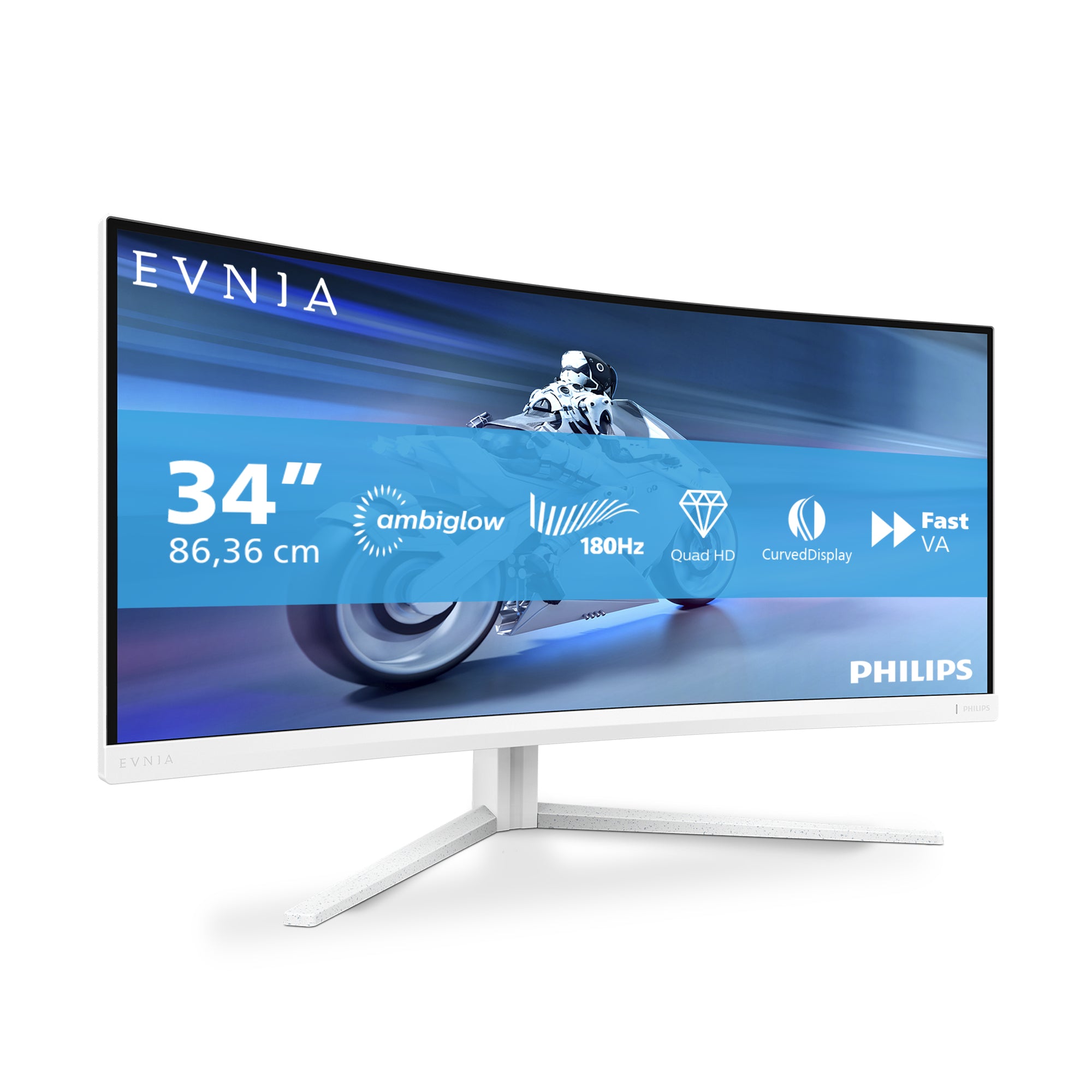 Philips Evnia 5000 34M2C5501A/00 écran plat de PC 86,4 cm (34") 3440 x 1440 pixels Wide Quad HD LCD Blanc