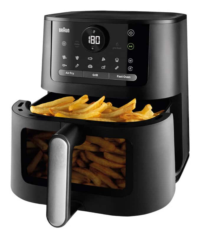 Braun HF 5075 Unique Autonome 2000 W Friteuse d’air chaud Noir, Gris