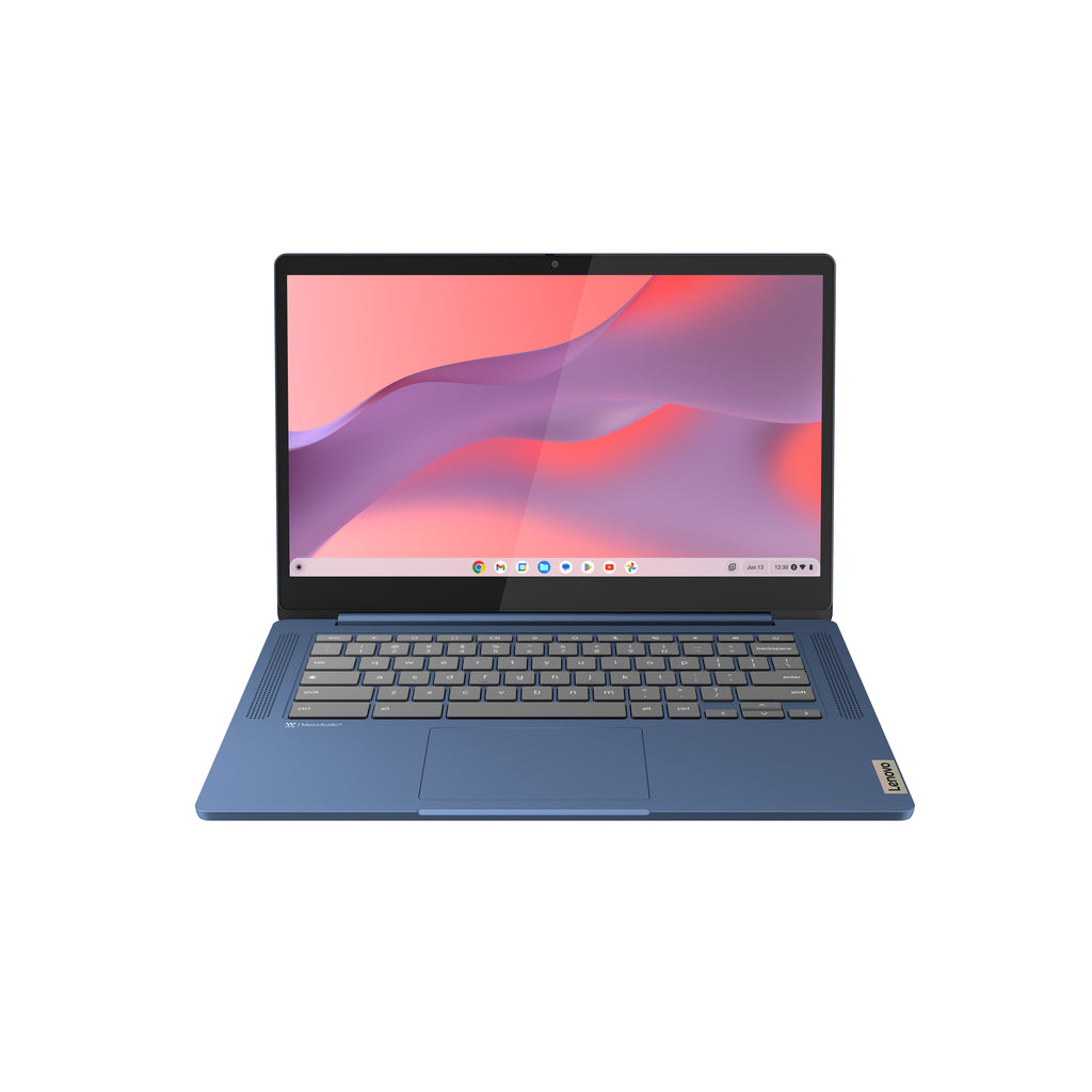 Lenovo IdeaPad Slim 3 Chrome 14M868 MediaTek Kompanio 520 Chromebook 35,6 cm (14") Full HD 4 Go LPDDR4x-SDRAM 64 Go eMMC Wi-Fi 6 (802.11ax) ChromeOS Bleu Allemand