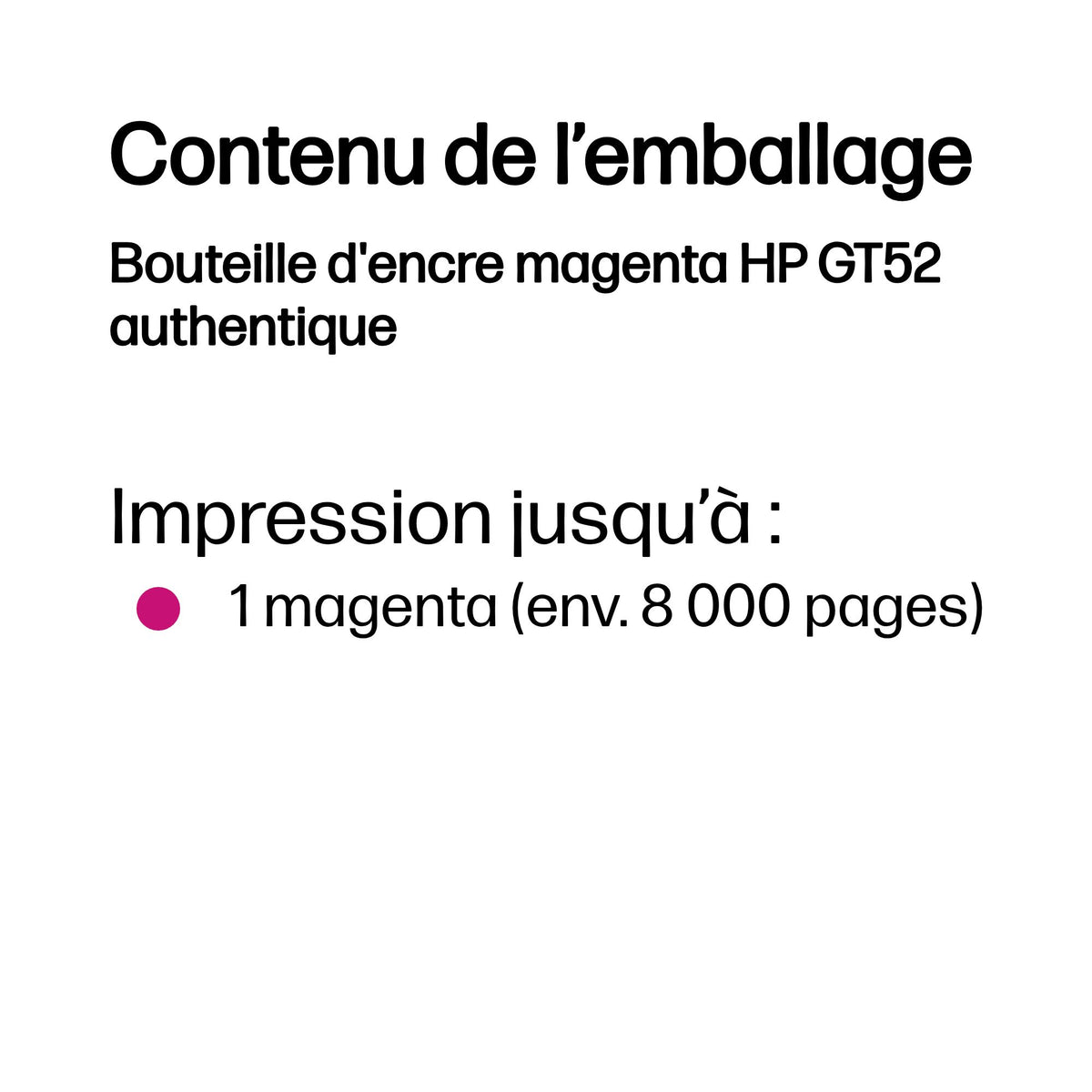 HP Bouteille d'encre magenta GT52 authentique - vue 3