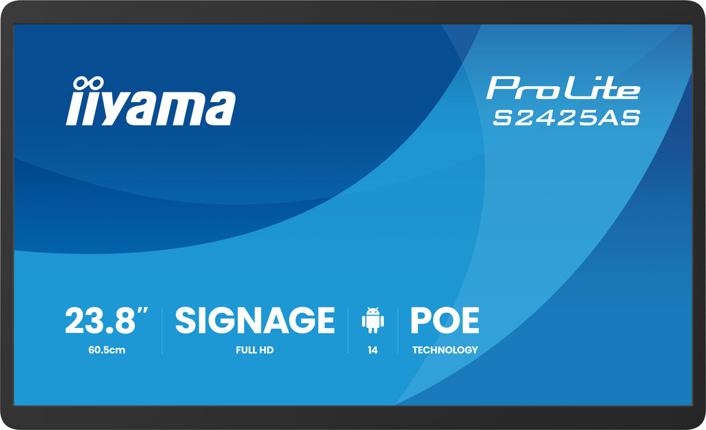 iiyama ProLite S2425AS-B1P Écran de Signalisation Numérique 60,5 cm (23.8") LCD Full HD Android Wifi Noir