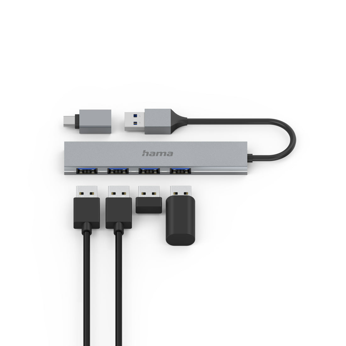 Hama Hub USB 3.2 Gen 1 Type-A 5000 Mbit/s Gris