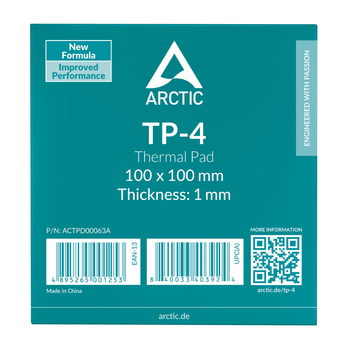 ARCTIC TP-4 Pad Thermique, Gris, 1 pack