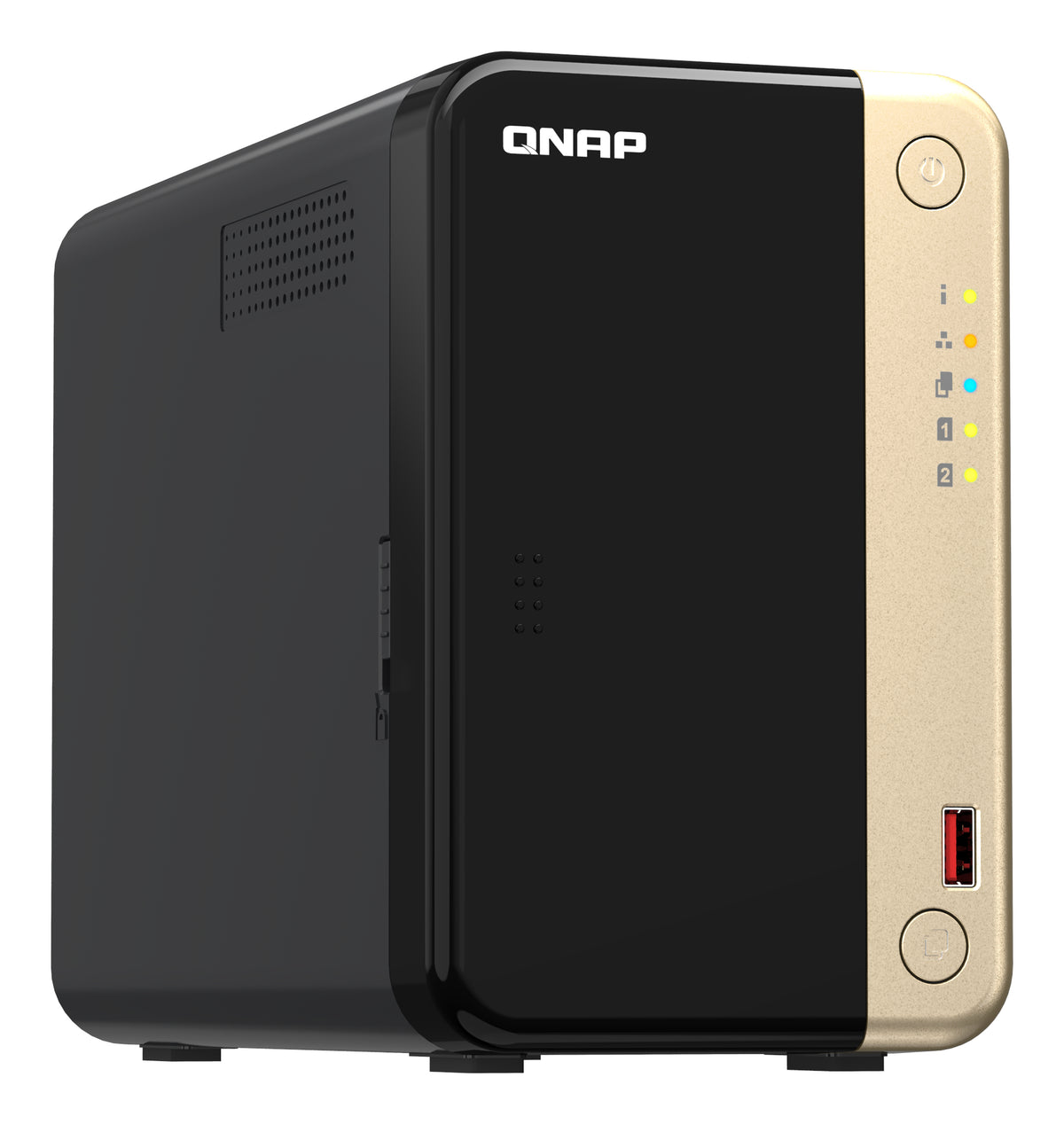 QNAP TS-264 NAS Tower Intel Celeron N5095 8 Go RAM 0 To QTS Noir et Or