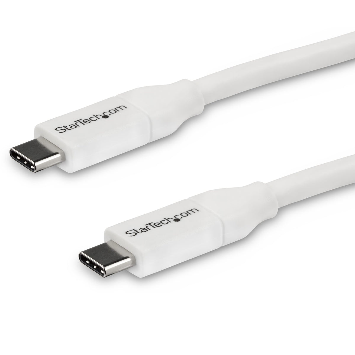 StarTech.com Câble de Charge Rapide USB-C 4m, 100W 5A PD, Synchronisation USB 2.0, Certifié USB-IF, Blanc