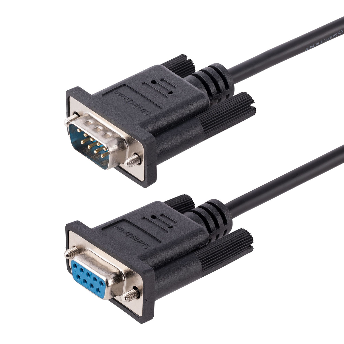 StarTech.com Câble Série RS232 Null Modem 3m DB9 Mâle Femelle, Blindage Al-Mylar, Noir