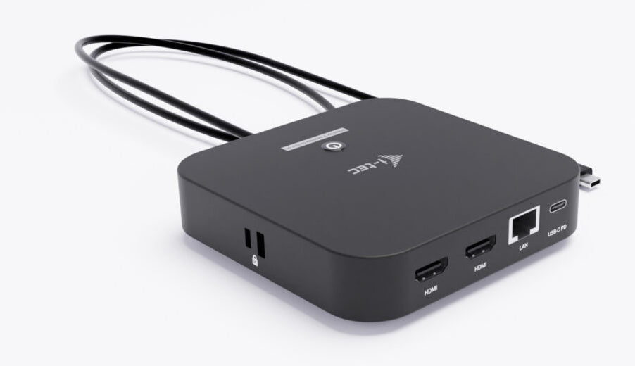 i-tec USB-C Dual HDMI Docking Station with Power Delivery 100 W + Universal Charger 100W Avec fil USB 3.2 Gen 2 (3.1 Gen 2) Type-C Noir