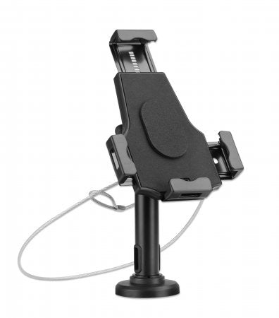 Manhattan Support de bureau pour iPad et tablettes, verrouillable, montage mural possible, antivol, pour tablettes 7,9" à 10,5", rotation 360°, inclinaison ±70°, pivot 330°, noir - vue 2