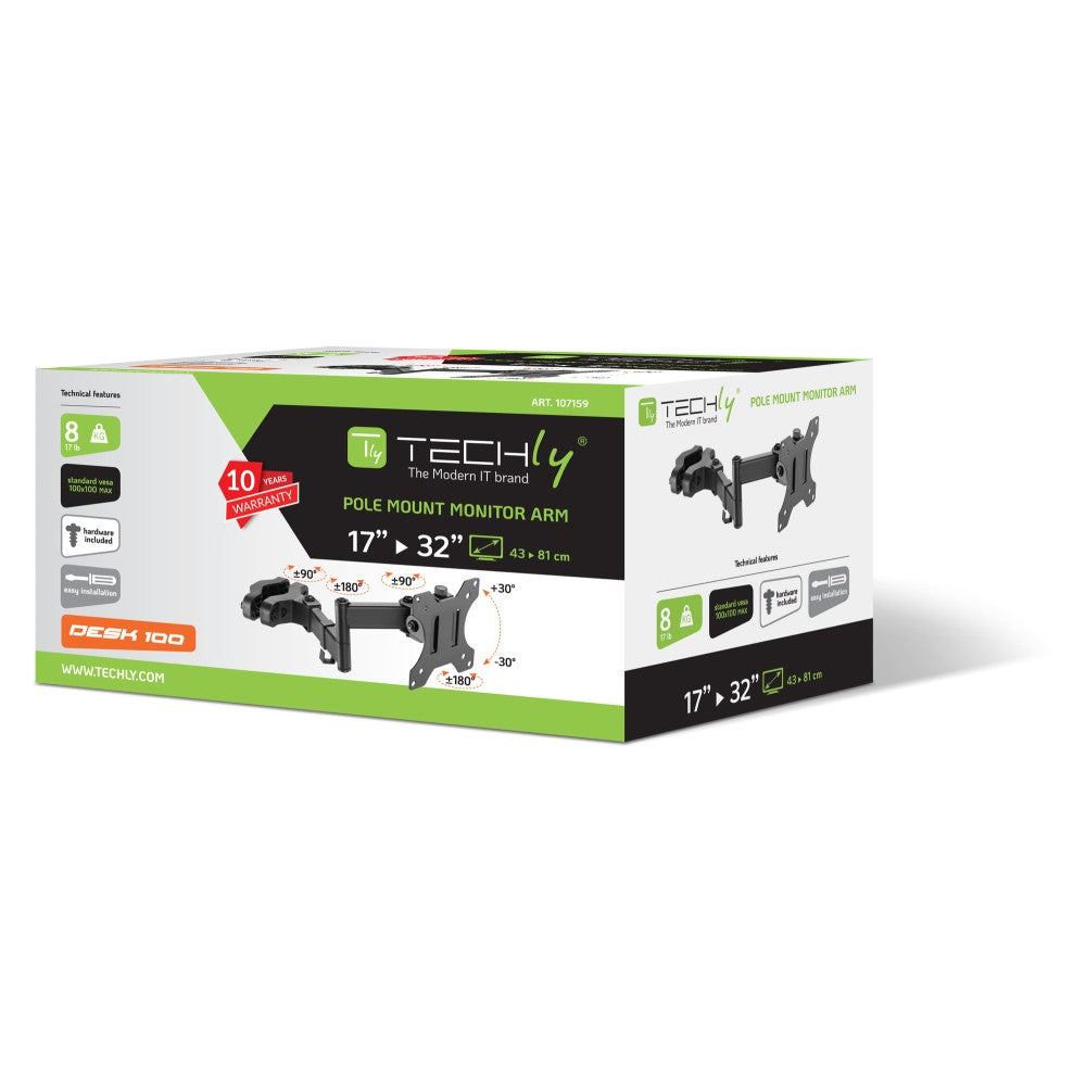 Techly ICA-LCD 110BK support pour téléviseur 81,3 cm (32") Noir