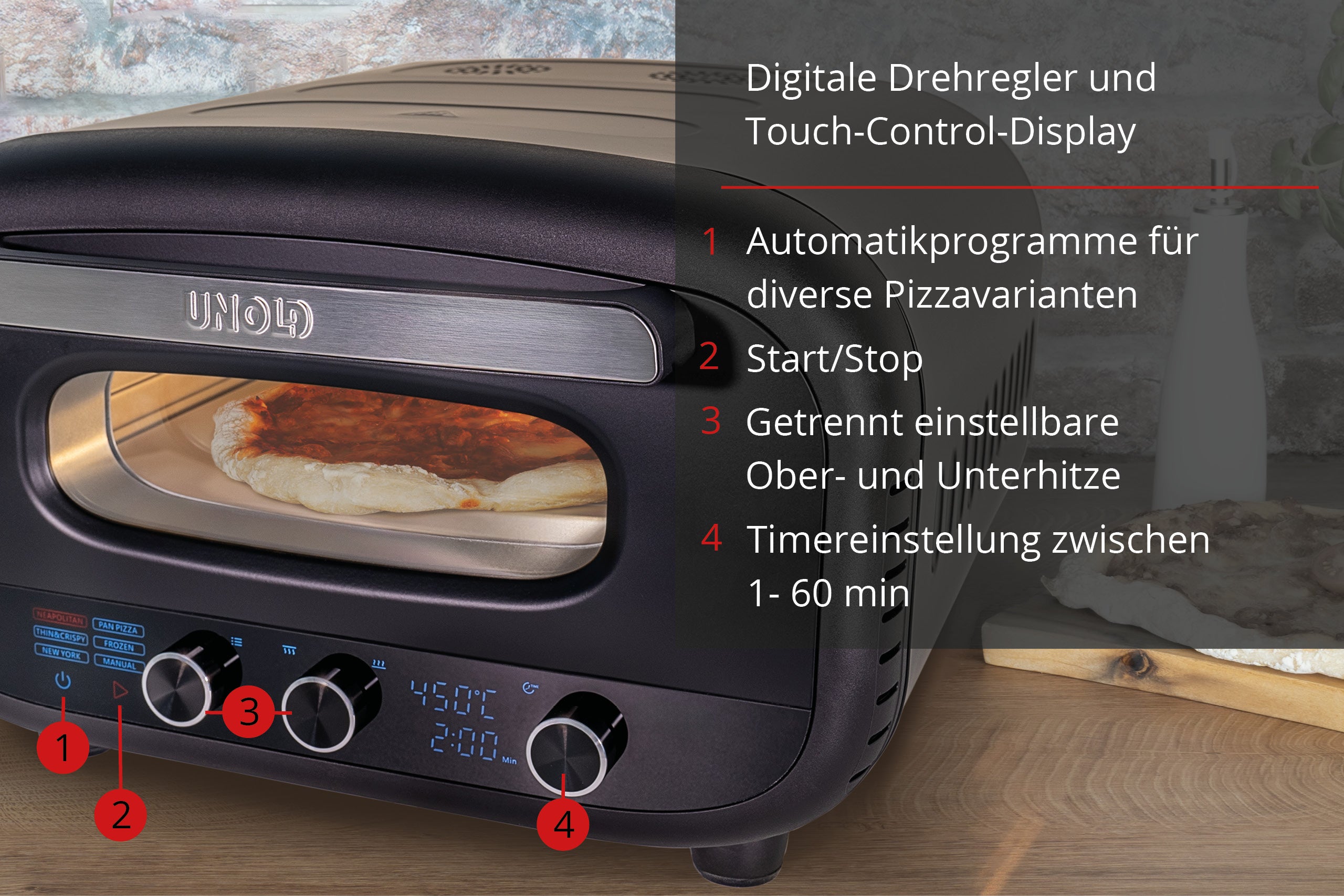 Unold 68805 Machine et four à pizzas 1 pizza(s) 1700 W Noir