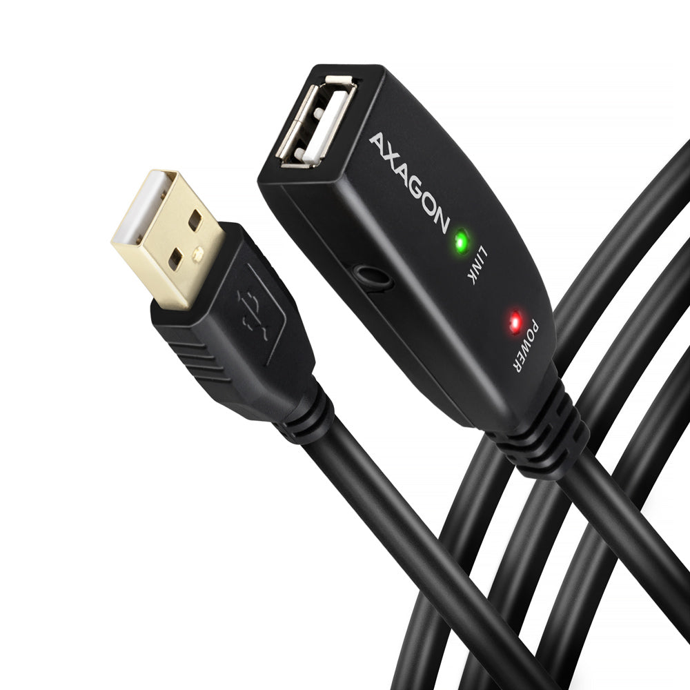 Axagon ADR-220 USB 2.0 A-M -> A-F active extension/repeater cable 20m - Kabel - Digital/Daten câble USB USB A 0,48 Gbit/s Noir - vue 2
