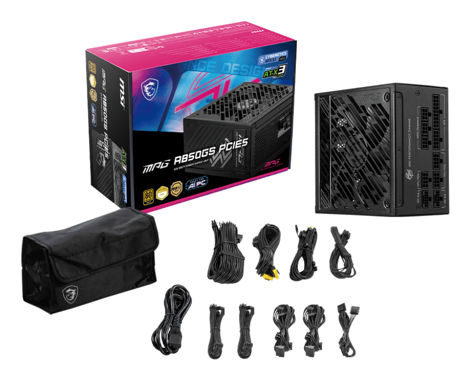 MSI MPG A850GS PCIE5 850Watt 80 PLUS Gold - vue 4