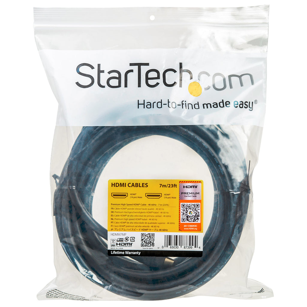 StarTech.com Câble HDMI grande vitesse haute qualité de 7 m avec Ethernet - 4K 60 Hz - vue 3