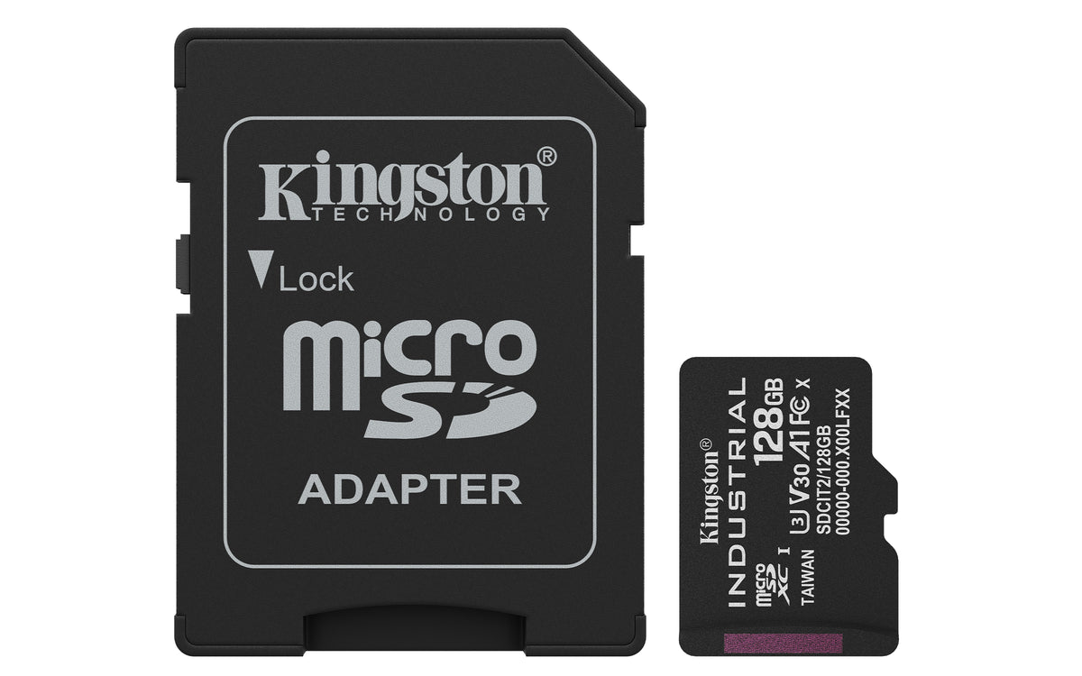 Kingston Technology Carte microSDXC Industrielle 128GB C10 A1 pSLC avec Adaptateur SD