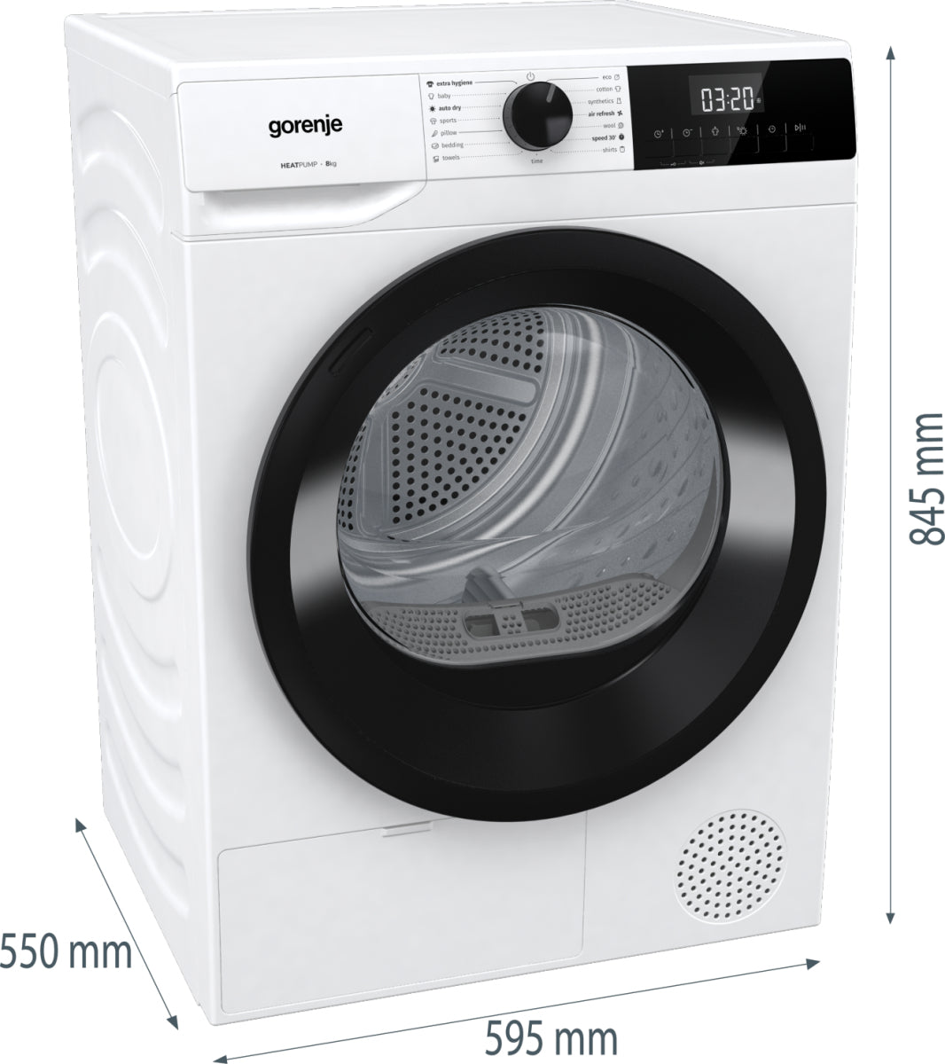 Gorenje DHNE82 sèche-linge Pose libre Charge avant 8 kg Blanc