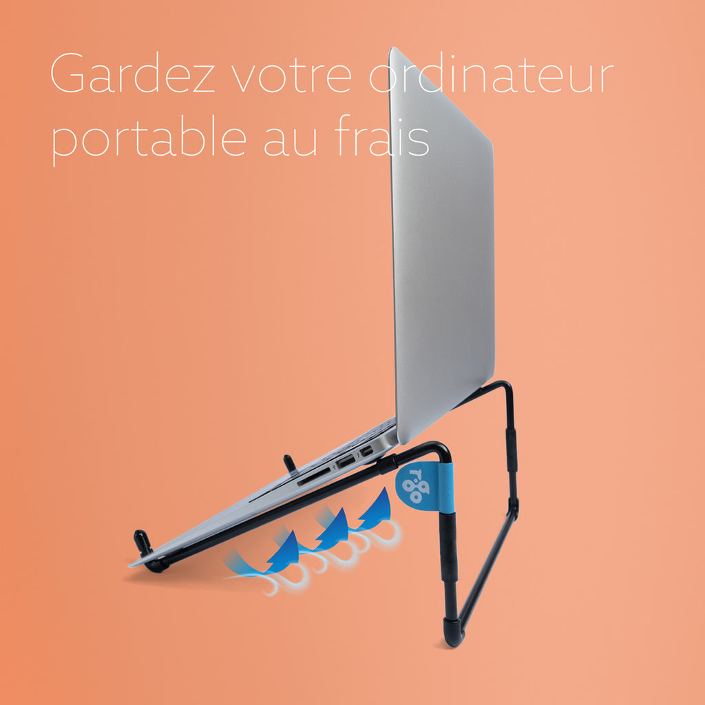 Support pour Ordinateur Portable R-Go Steel Travel, Ergonomique et Pliable, Noir