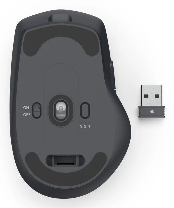 Hama WM-800 Souris Bureau Droitier Sans Fil RF et Bluetooth, Optique 3200 DPI, Anthracite