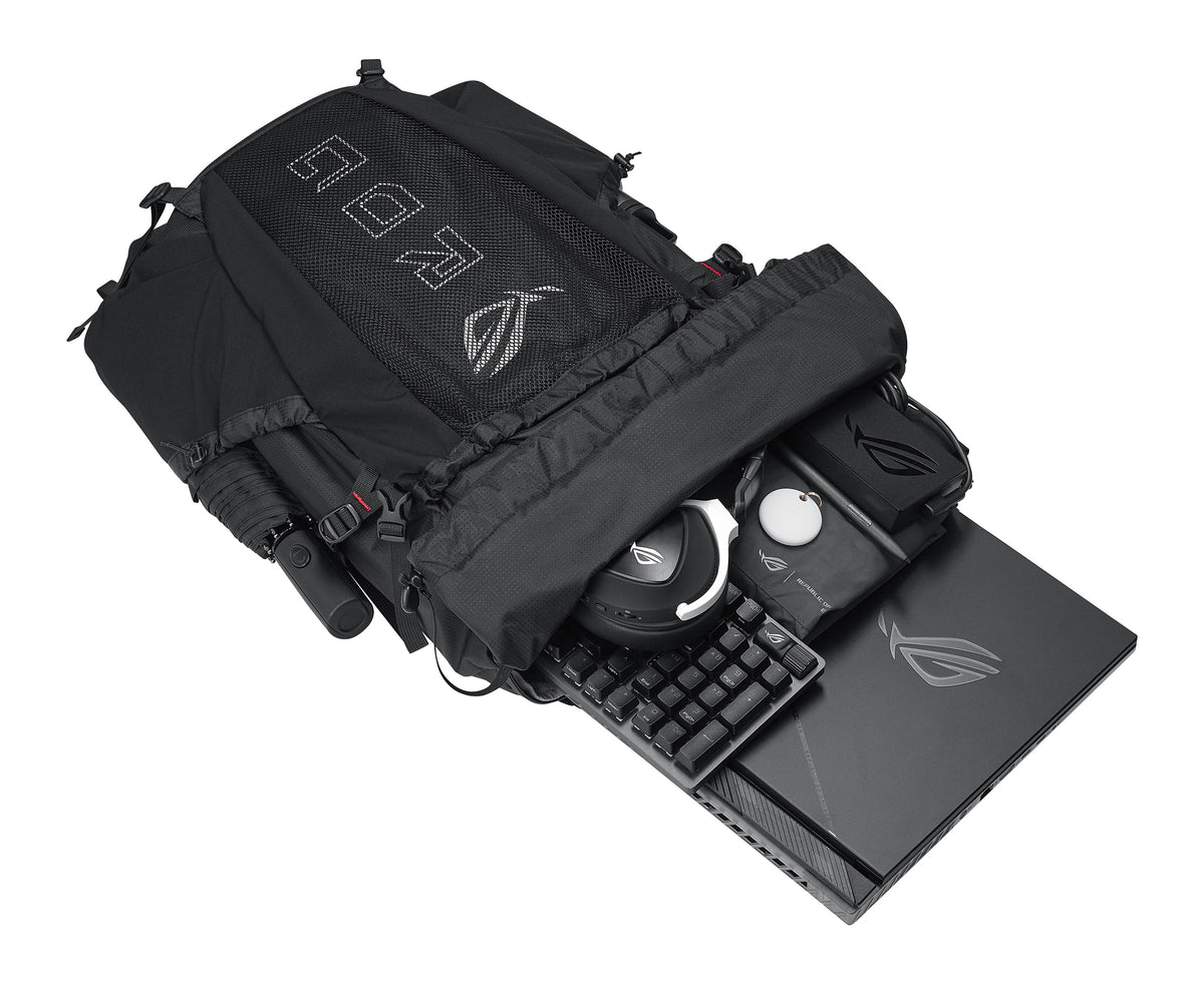 ASUS ROG Archer ErgoAir sac à dos Sac à dos de jeu Noir EVA (Acétate de vinyle d'éthylène), Lycra, Nylon