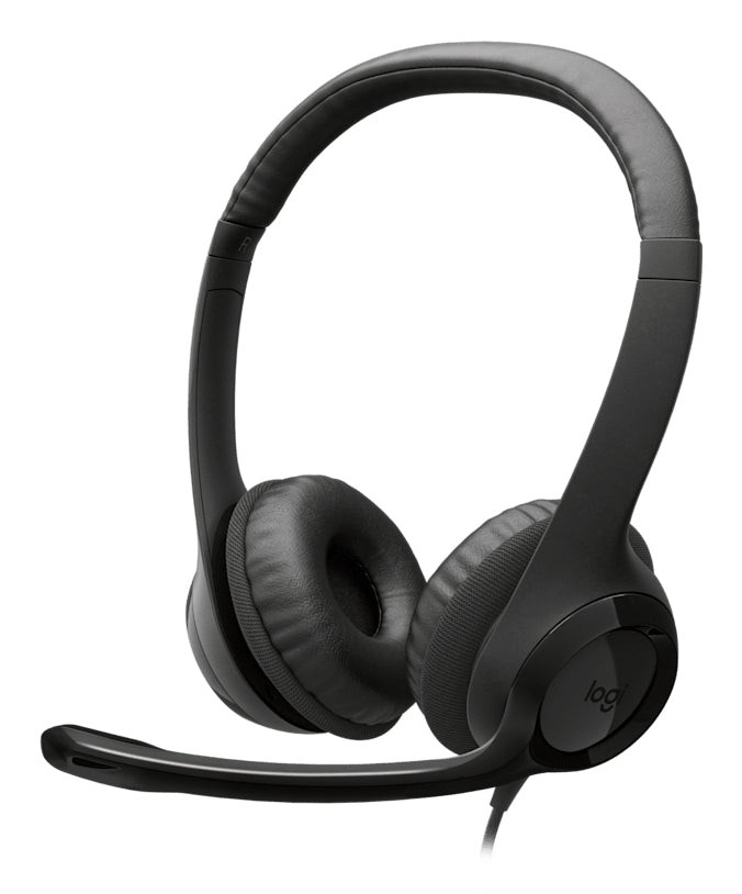 Logitech Auriculares con Cable H390 para PC/Portátil, Auriculares Estéreo con Micrófono con Supresión de Ruido, USB-C, Controles en línea, funciona con Chromebook