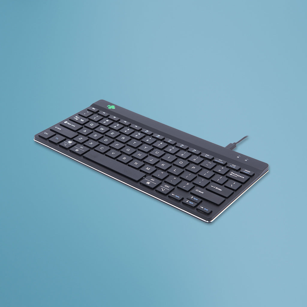 R-Go Tools Clavier Ergonomique Compact Break, QWERTY (US), Filaire, Noir