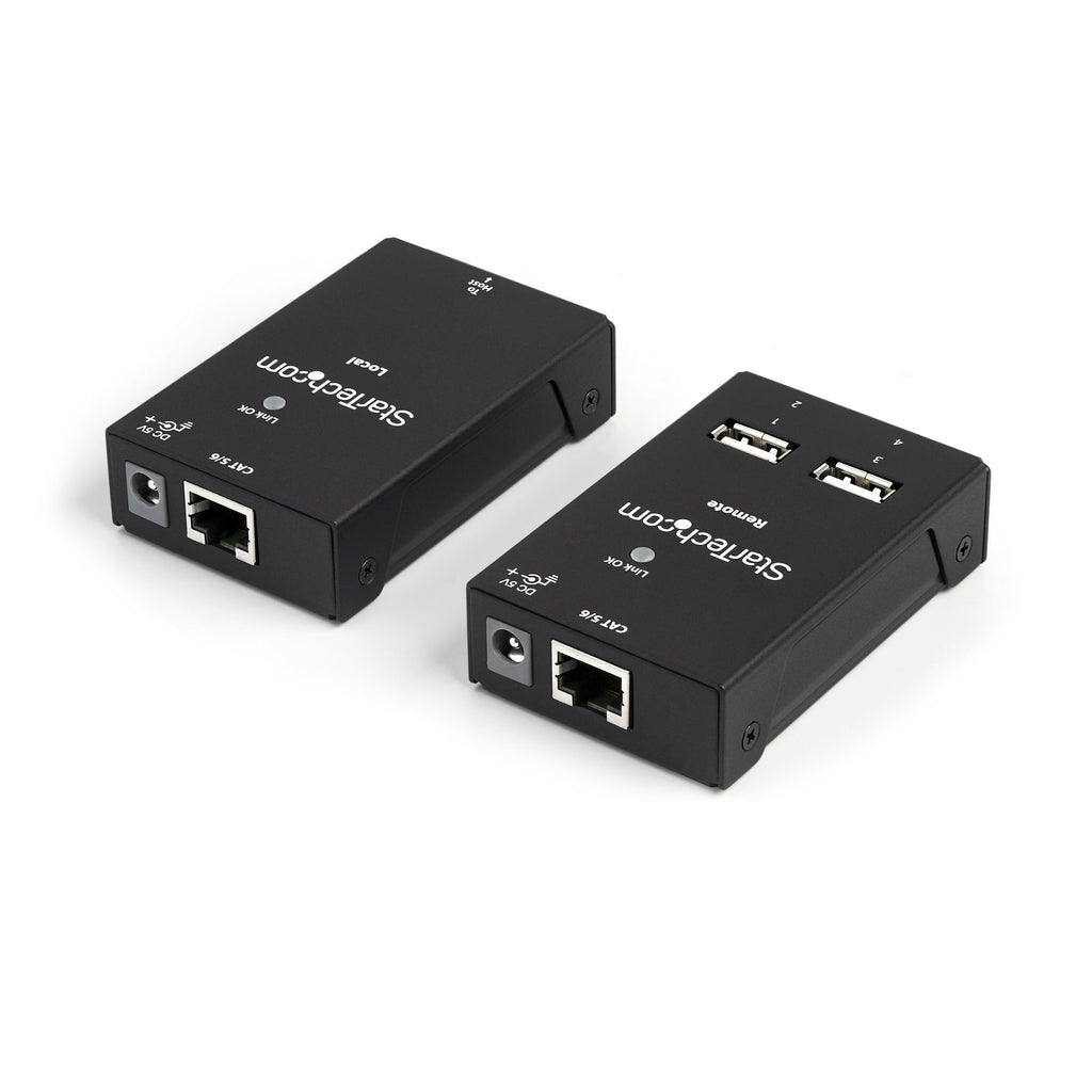 StarTech.com Prolongateur USB 2.0 4 Ports - Extendeur USB sur Cat5/Cat6 Jusqu'à 40m - Prolongateur Compact USB 2.0 sur E