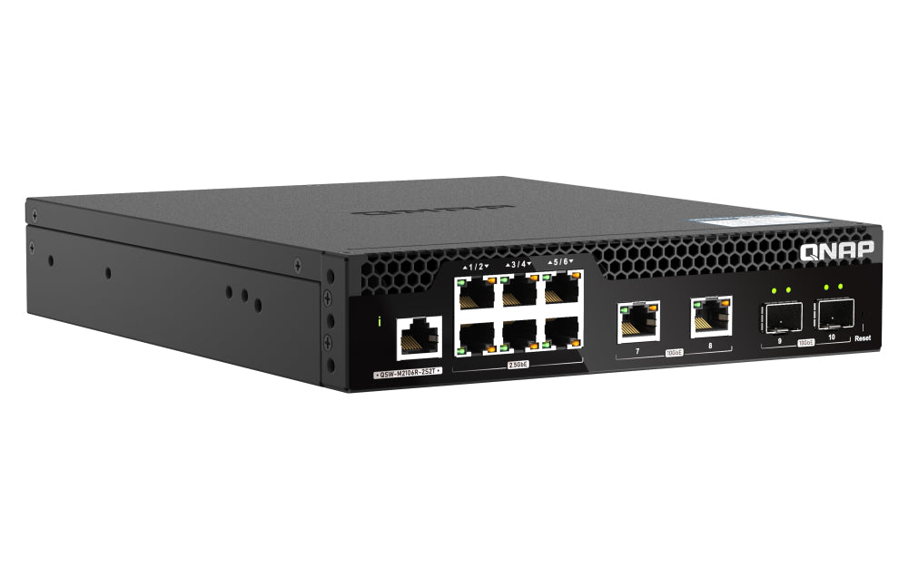 QNAP QSW-M2106R-2S2T Commutateur Réseau Géré L2 10G Ethernet 1U Noir
