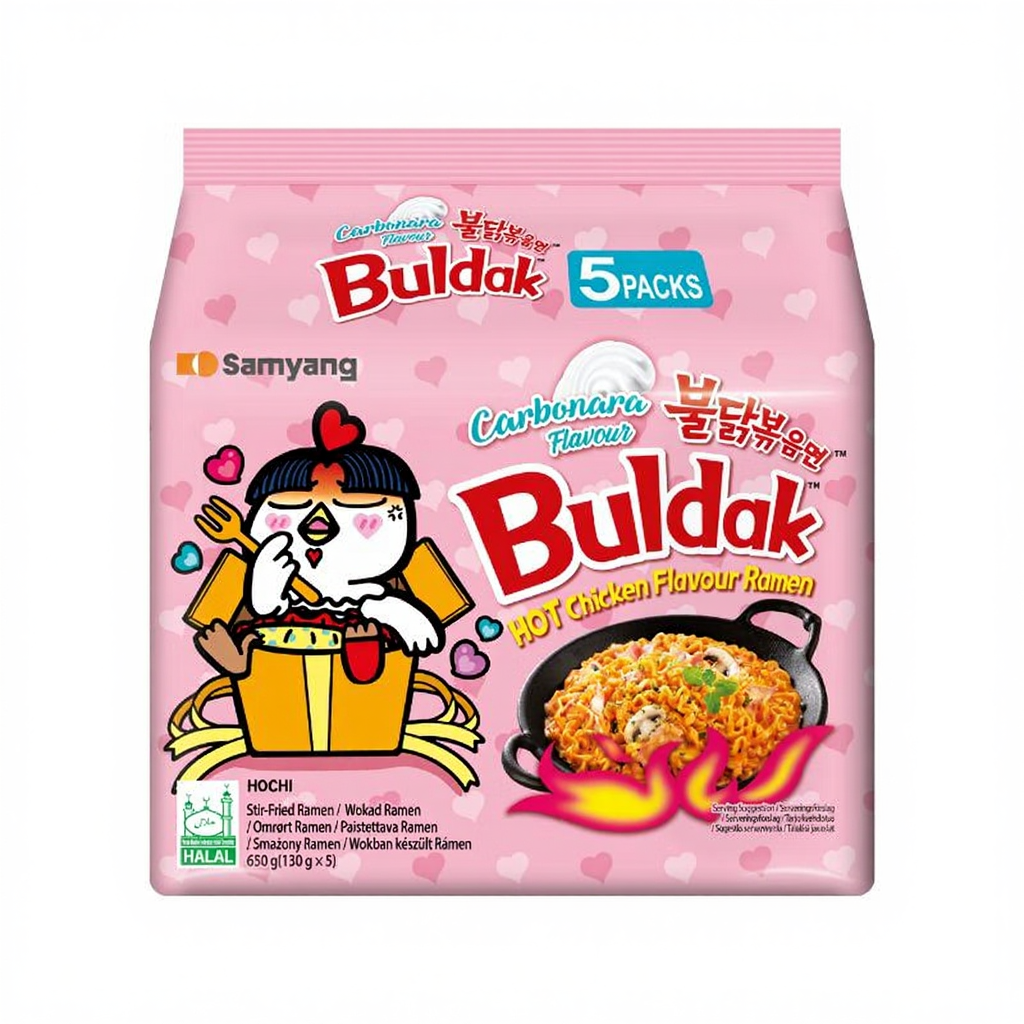 Samyang Buldak Ramen saveur poulet épicé carbonara - 5 x 130 g