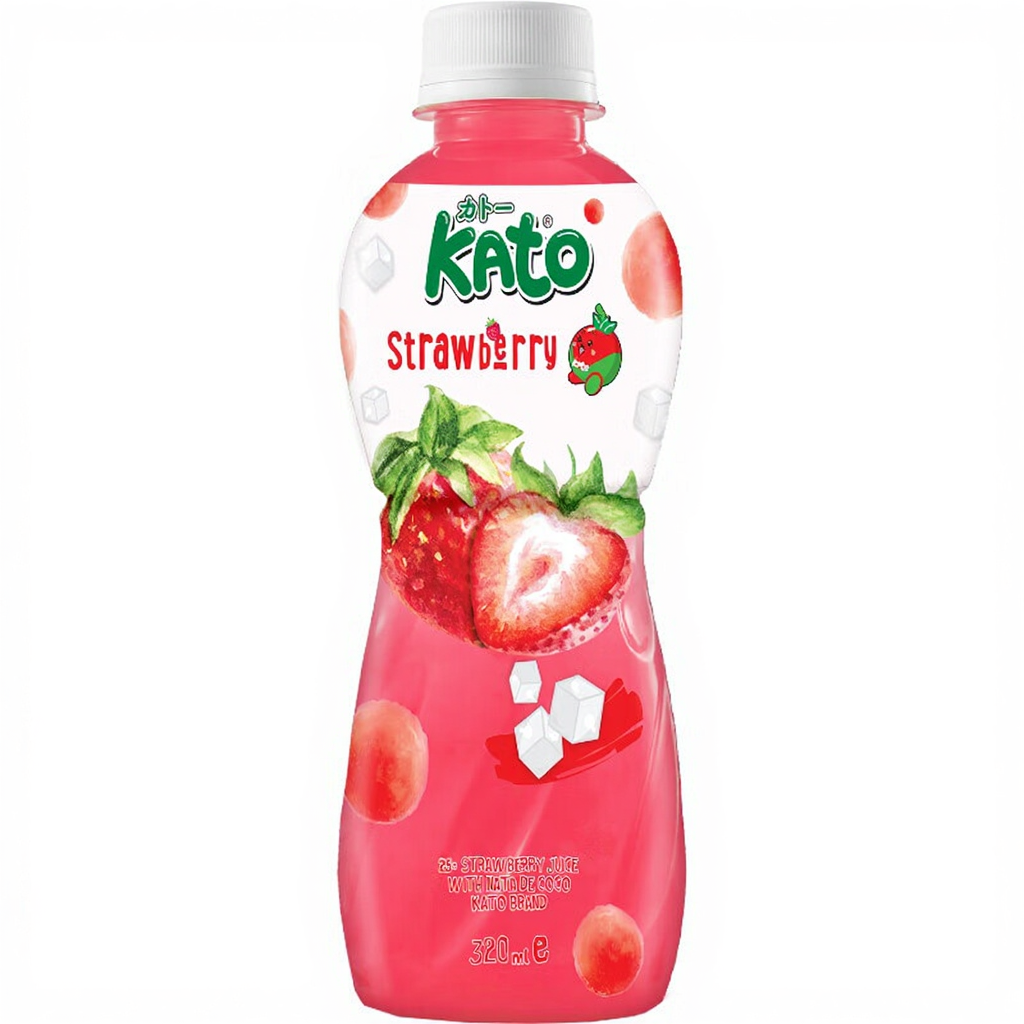 KATO Jus de fraise avec nata de coco - 320 ml