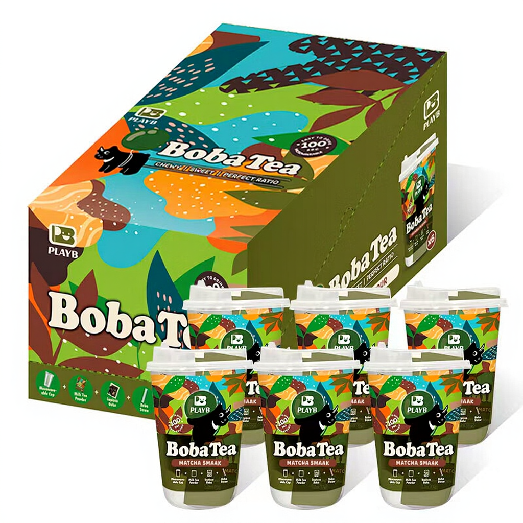 JENI PlayB Boba tea en gobelet saveur matcha - lot de 6 x 85 g