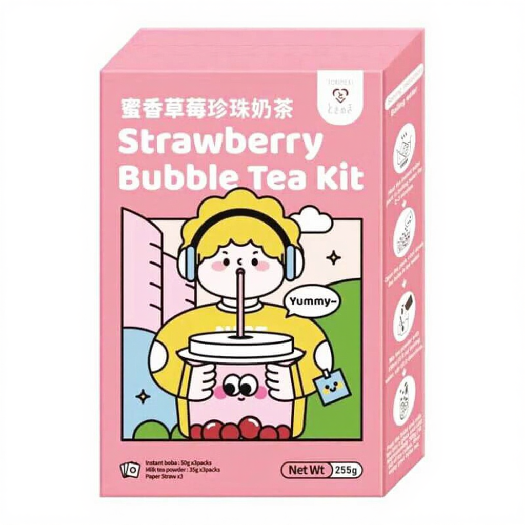 Tokimeki Kit pour bubble tea saveur fraise - 255 g