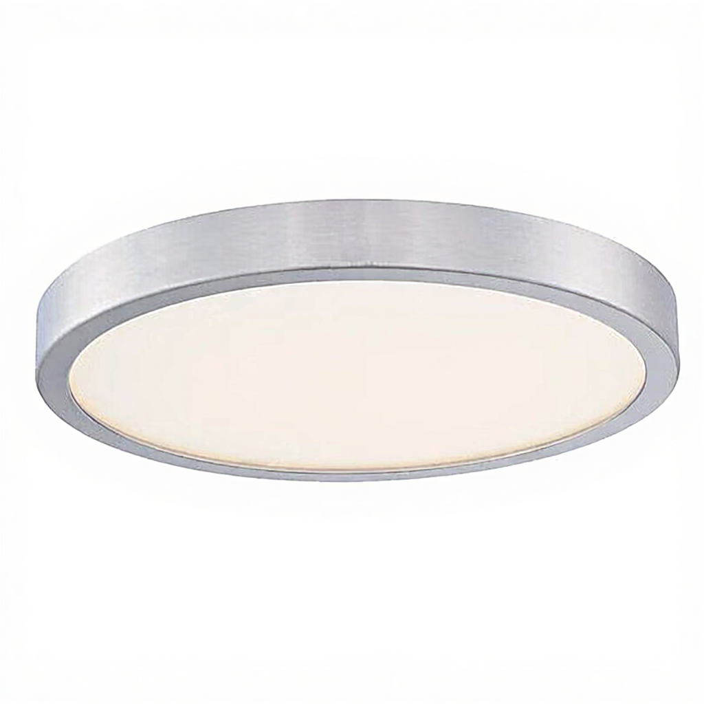 Westinghouse FLAT Plafonnier LED intégré 21 W, blanc chaud 3000 K, nickel brossé, 29 cm