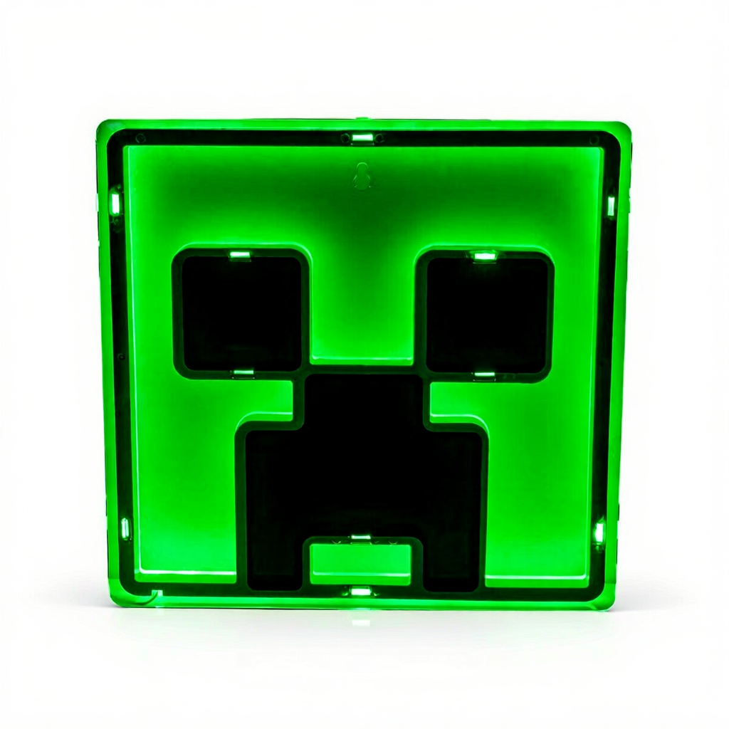 MINECRAFT Creeper Lumière néon LED - sous Licence Officielle - 25 cm - Fixation Murale - Alimenté par USB