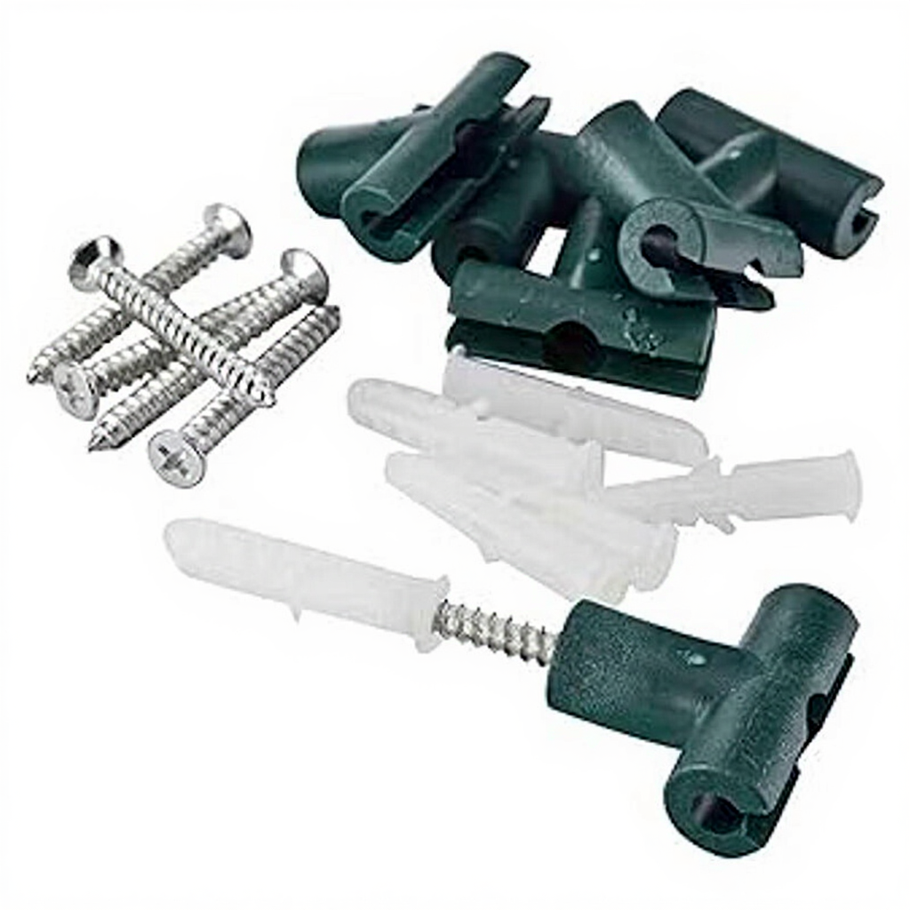 TENAX Lot de 6 clips muraux verts pour treillis