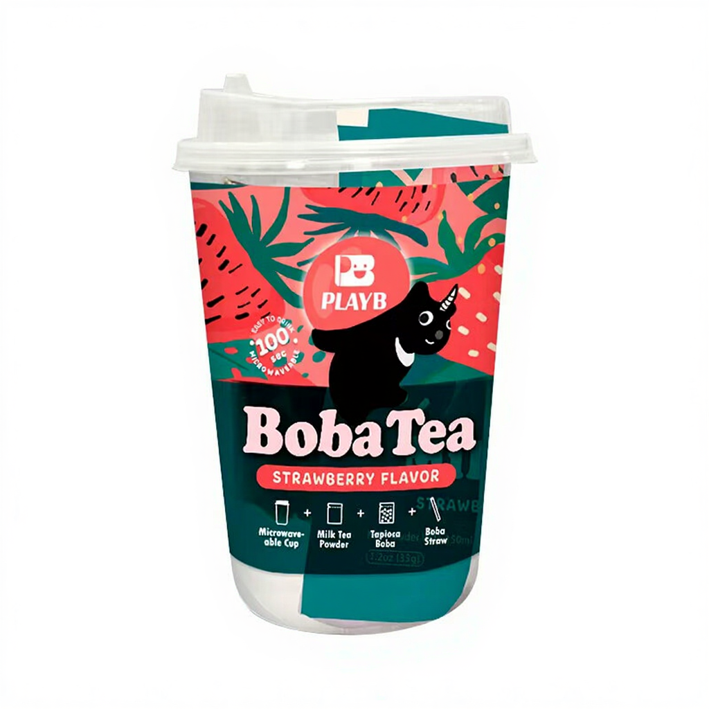 JENI PLAYB Kit de préparation Bubble Tea en tasse saveur fraise - 1x 85 g