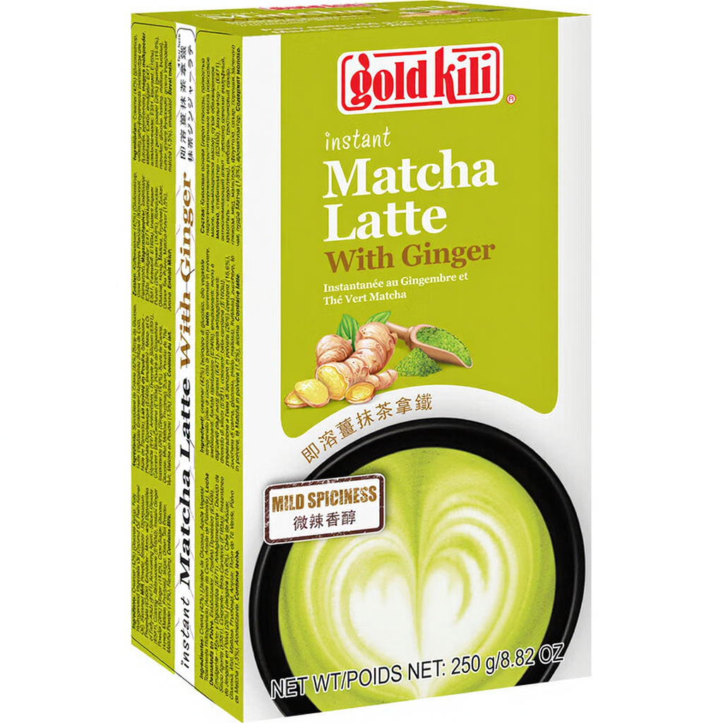 Goldkili Poudre de matcha latte instantané au gingembre - 10 sachets / 250 g