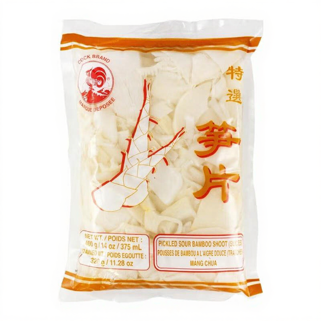 COCK BRAND Pousses de bambou fermentées en tranches - 400 g