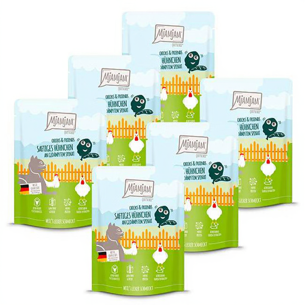 [Peut être servi frais pour l'été] MjAMJAM Quetschie Nourriture humide pour chat au poulet 300 g x 6