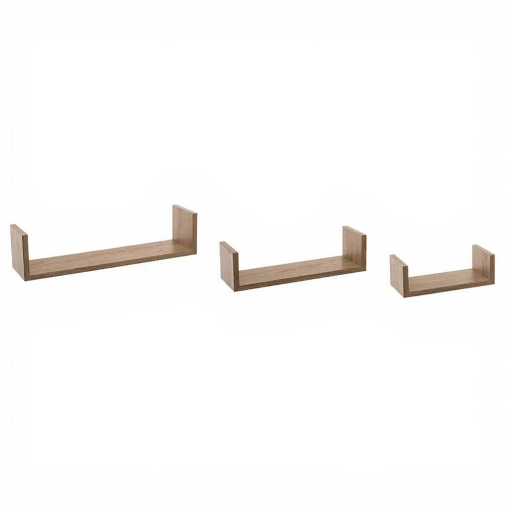5five Lot de 3 étagères murales Fixy effet bois naturel en MDF bois clair