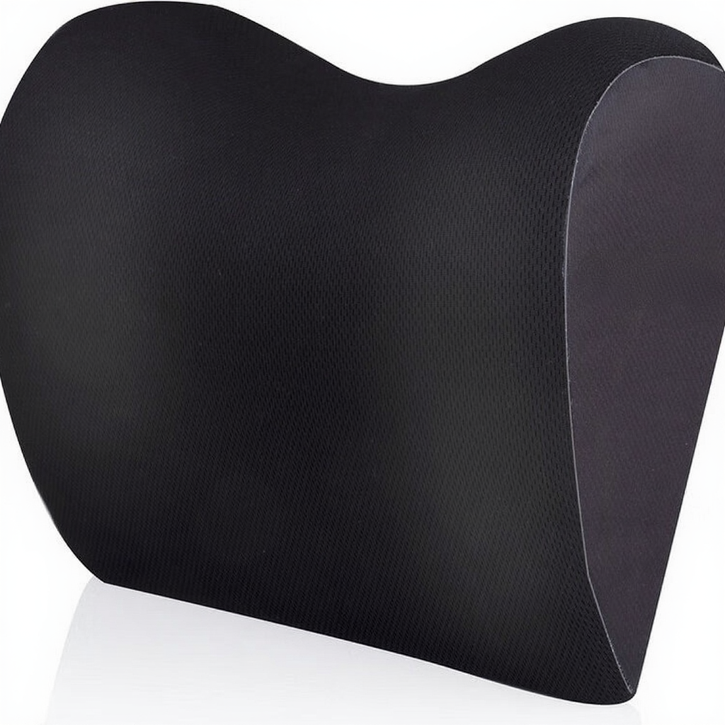 Dunlop Coussin cervical pour siège de voiture, soutien de la nuque, 100 % mousse à mémoire de forme, ajustement universel, 23 x 10 x 20 cm, noir