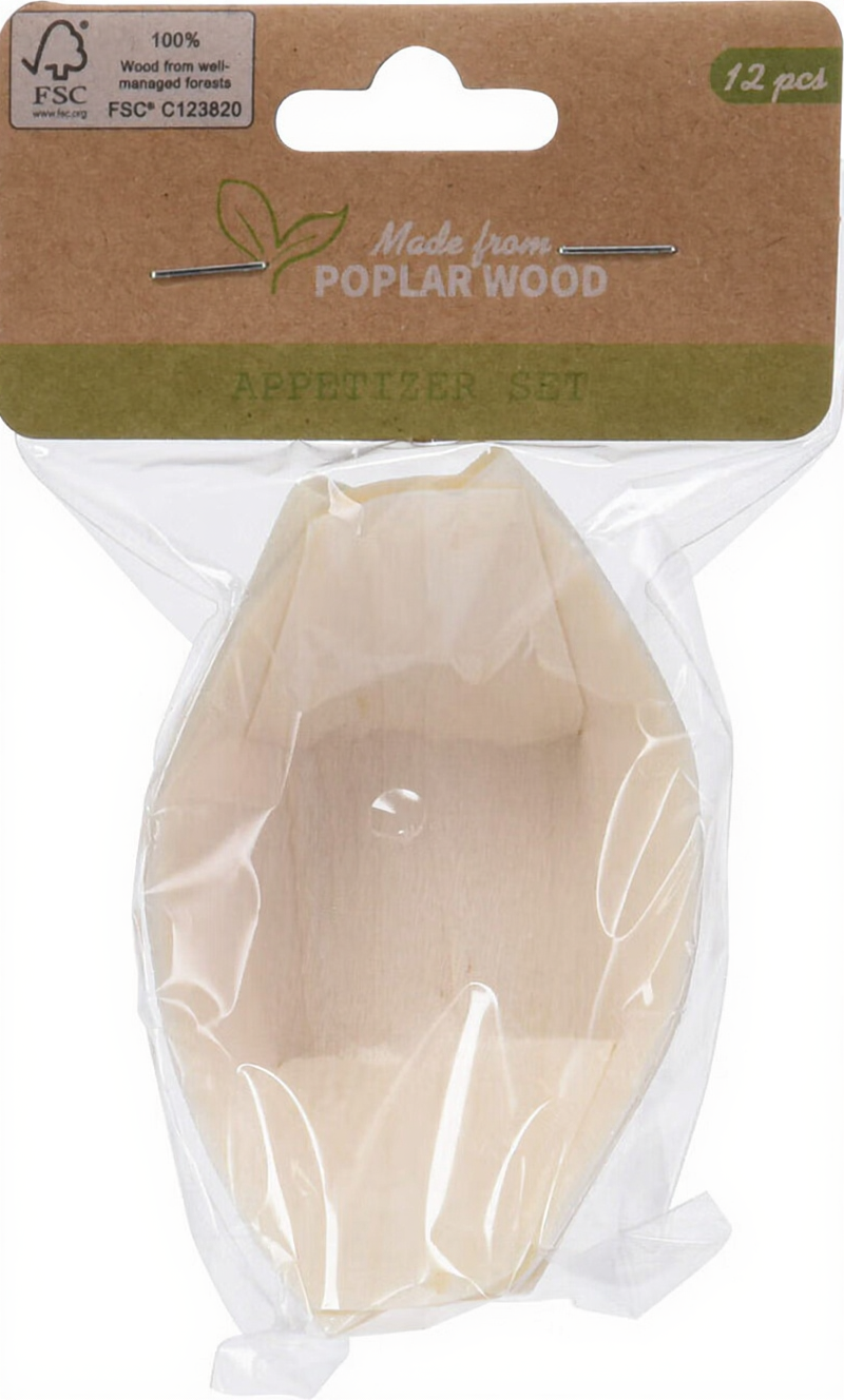 Barquettes en bois pour amuse-bouches - 12 pièces