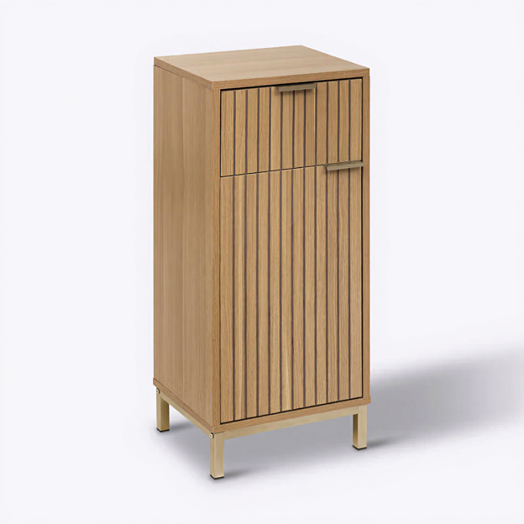 5five Tasso Meuble bas 2 portes effet bois naturel aggloméré E1 L 33 x P 28 x H 80 cm