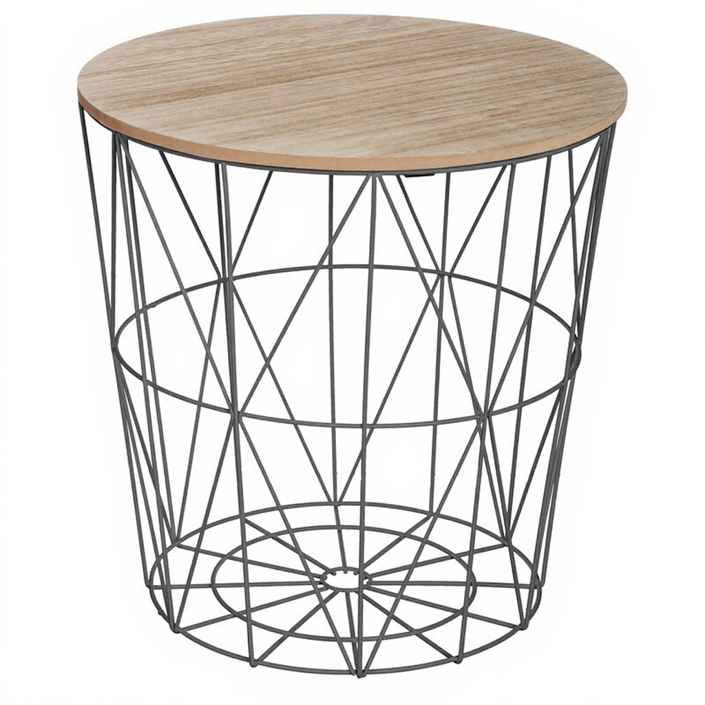 Kumi Table d’appoint en métal noir format moyen