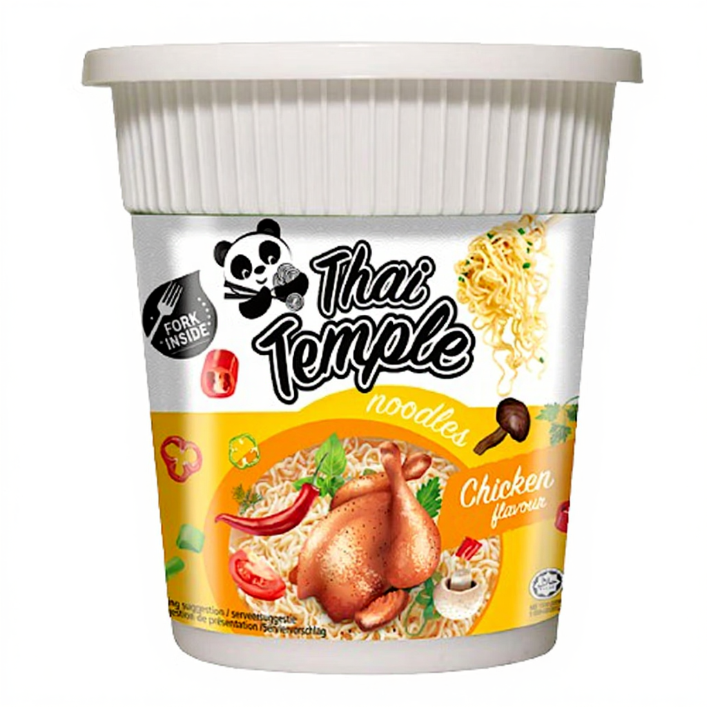 THAI TEMPLE Nouilles Panda saveur poulet, pot 60 g