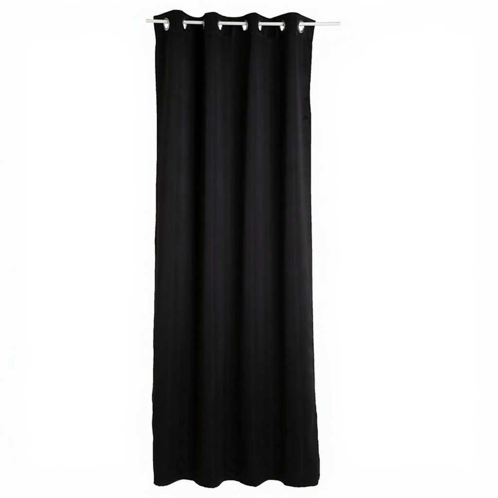 Atmosphera Lot de 2 rideaux occultants Odelie noir - 135 x 240 cm