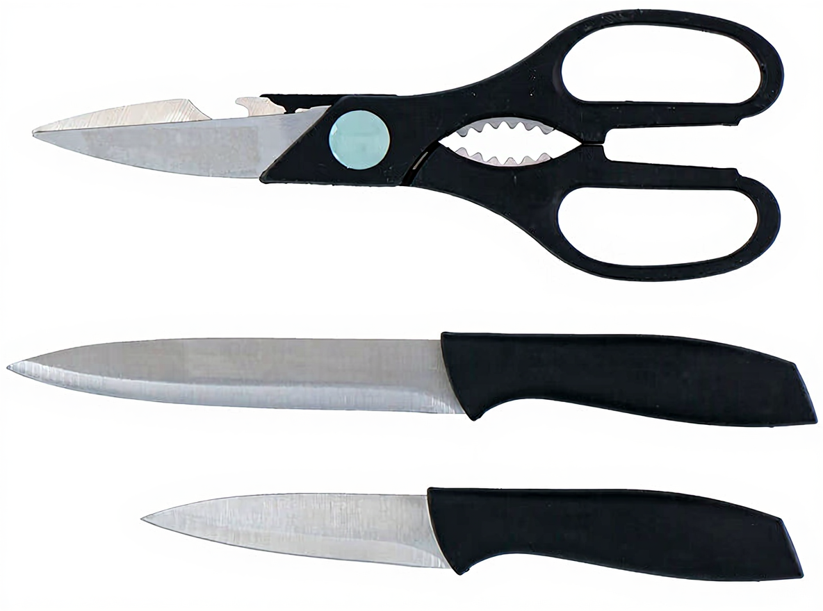 Alpina Ensemble de couteaux de cuisine et de paire de ciseaux - 3 pièces