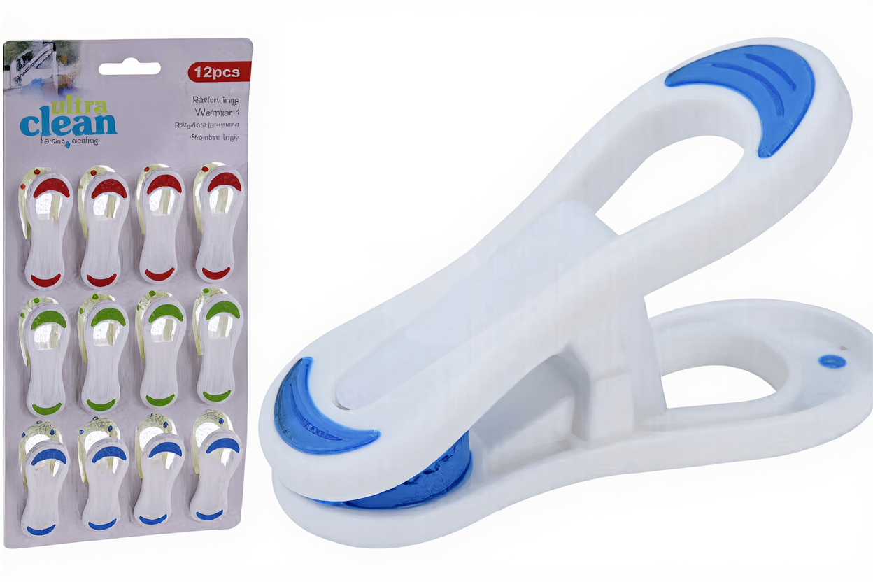 Lot de 12 pinces à linge en PP - 68 mm