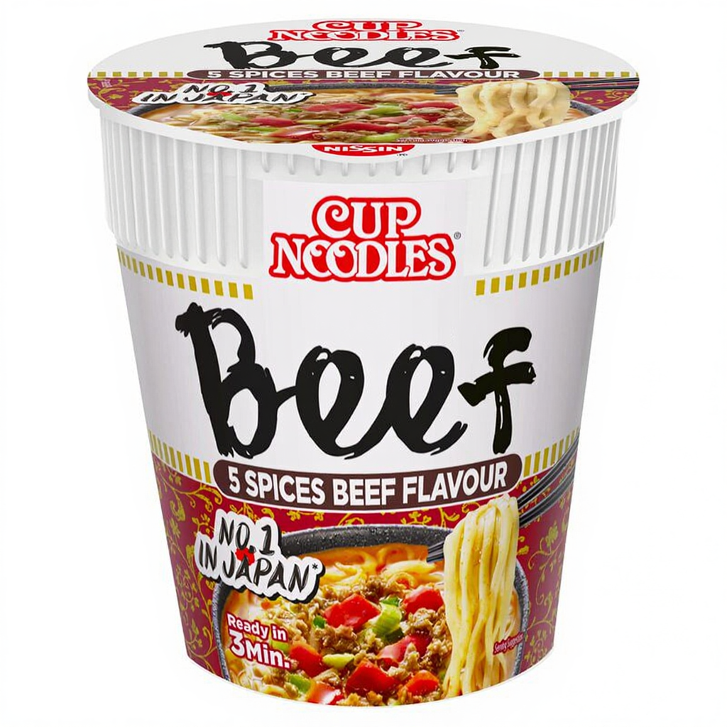 NISSIN Nouilles instantanées en bol saveur bœuf 5 épices - 64 g