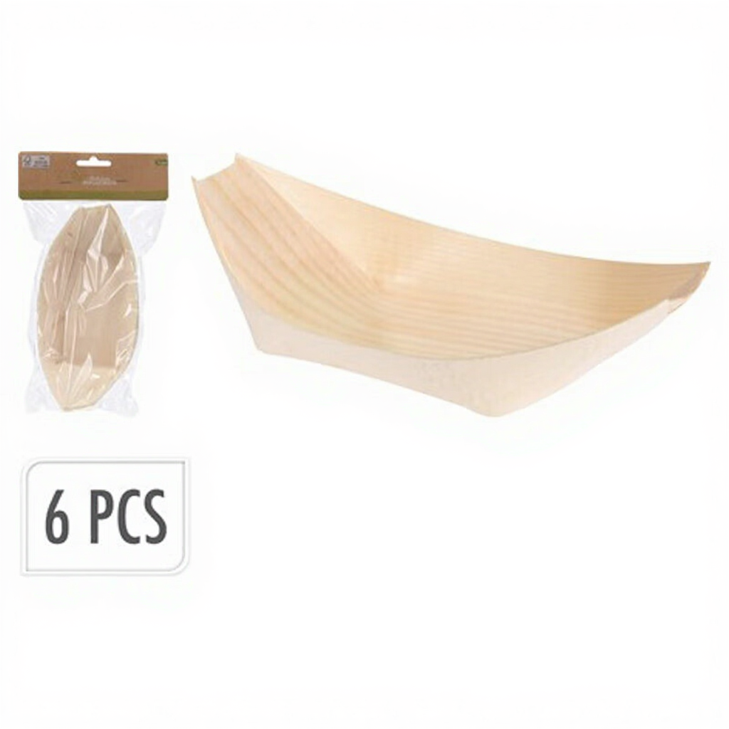 Barquettes en bois pour amuse-bouches - 6 pièces